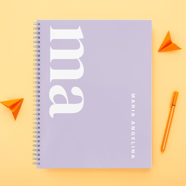Girly Purple Monogram School Notebook (Creator Uploaded)