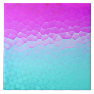 Girly Purple Turquoise Ombre Mosaic Bokeh Pattern Tile