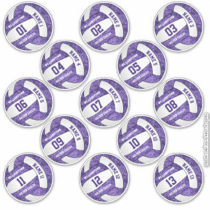 girly purple white volleyball players names custom