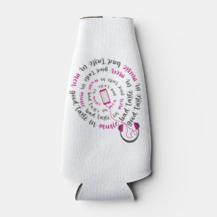 Girly quote Good taste in music bad taste in men Bottle Cooler