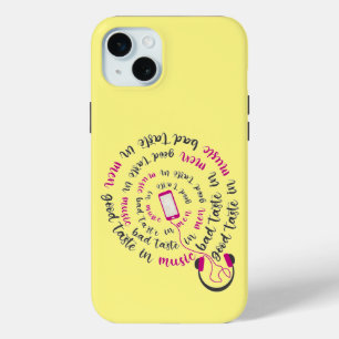 Girly quote Good taste in music bad taste in men iPhone 15 Mini Case