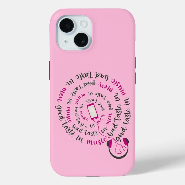 Girly quote Good taste in music bad taste in men Case-Mate iPhone Case (Back)