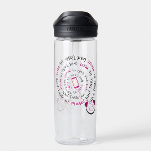 Girly quote Good taste in music bad taste in men Water Bottle