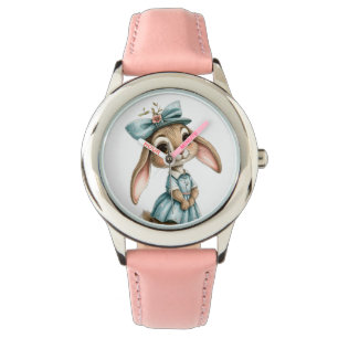 Girly Rabbit in a blue dress Watch