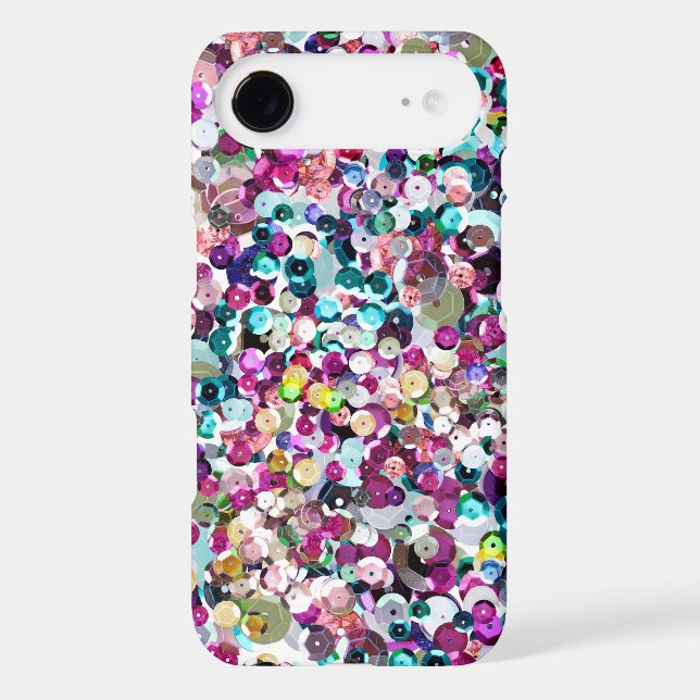 Girly Rainbow Faux Sequins Bling Case-Mate iPhone Case (Back)