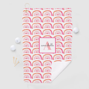 Girly Rainbow Pattern Golf Towel