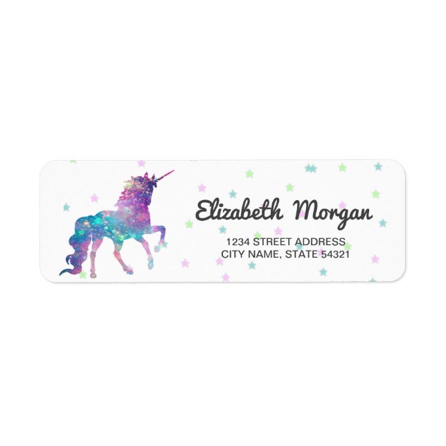 Girly  Rainbow Unicorn, Stars (Front)