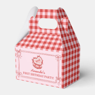 Girly Red and Pink Bow Cake Birthday Favor Box