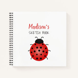 Girly Red Black and White Sketch Book