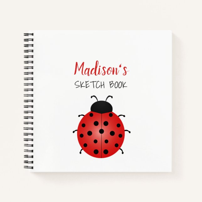 Girly Red Black and White Sketch Book (Front)