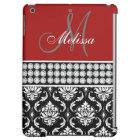 GIRLY RED BLACK DAMASK iPAD MINI CASE