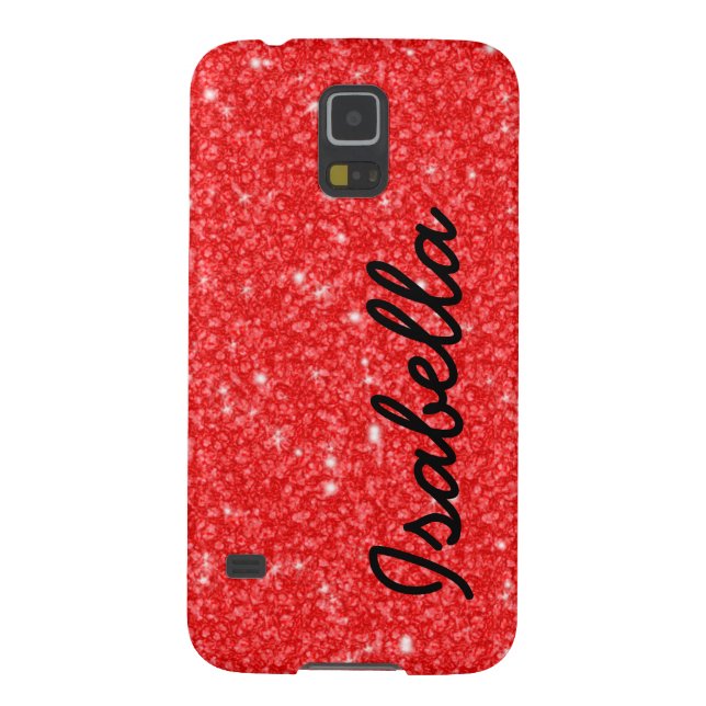 GIRLY RED GLITTER PRINTED PERSONALIZED Case-Mate SAMSUNG GALAXY CASE (Back)