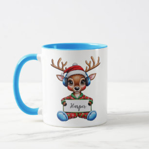 Girly Reindeer Christmas Mug 