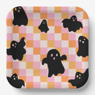 Girly Retro Halloween Party Plates