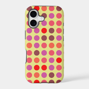 Girly Retro Polka Dots Red Violet Brown