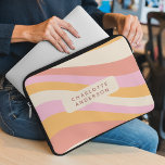 Girly Retro Vintage Wave Abstract Trendy Feminine Laptop Sleeve<br><div class="desc">Girly Retro Vintage Wave Personalized Name Laptop Sleeves features a retro wave in shades of pink,  orange and white with an overlay of your personalized name. Perfect gift for her for Christmas,  birthday,  holidays,  school,  work,  college and more. Designed by © Evco Studio www.zazzle.com/store/evcostudio</div>