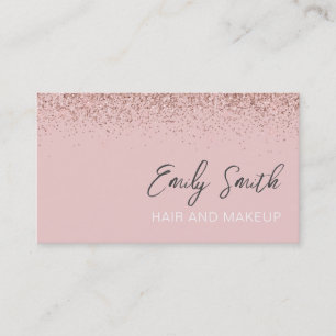 Girly Rose Gold Blush Pink Glitter  Business Card