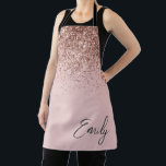 Girly Rose Gold Blush Pink Glitter Monogram<br><div class="desc">Girly Rose Gold - Blush Pink Sparkle Glitter Brushed Metal Monogram Name Apron. This makes the perfect sweet 16 birthday,  wedding,  bridal shower,  anniversary,  baby shower or bachelorette party gift for someone that loves glam luxury and chic styles.</div>