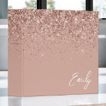 Girly Rose Gold Blush Pink Glitter Monogram Binder<br><div class="desc">Rose Gold - Blush Pink Sparkle Glitter Script Monogram Name Binder. This makes the perfect sweet 16 birthday,  wedding,  bridal shower,  anniversary,  baby shower or bachelorette party gift for someone that loves glam luxury and chic styles.</div>