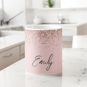 Girly Rose Gold - Blush Pink Glitter Sparkle Coffee Mug