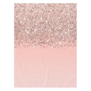Girly Rose Gold Confetti Pink Gradient Ombre Tablecloth