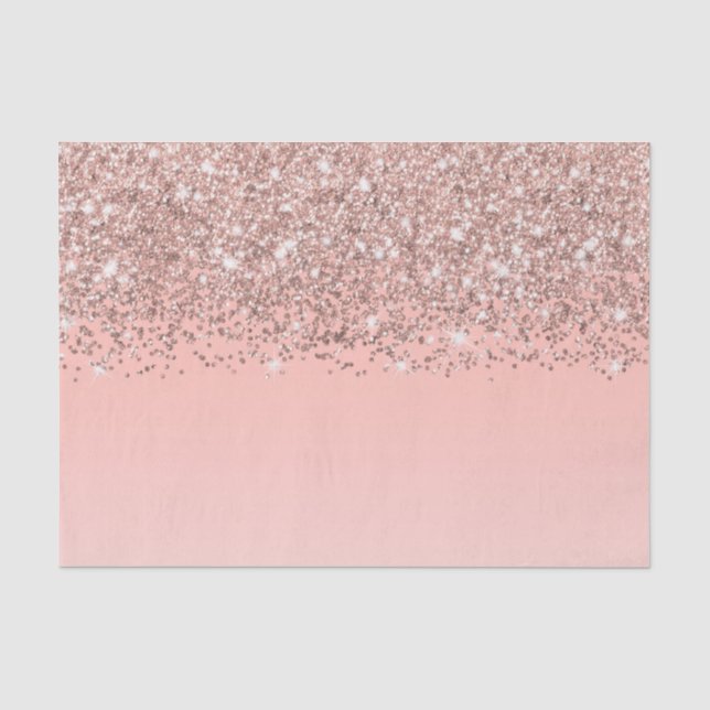 Girly Rose Gold Confetti Pink Gradient Ombre Tissue Paper (Front)