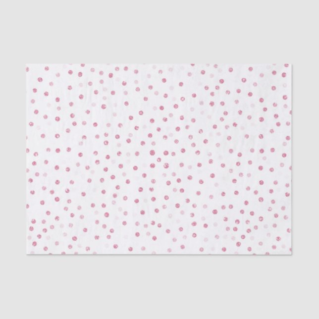 Girly Rose Gold Dots Confetti White Design Tissue Paper (Front)