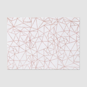 Girly Rose Gold Geometric Copper Polygon Tissue Paper