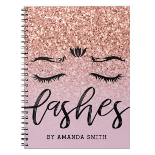 Girly Rose Gold Glitter Appointment Notebook
