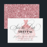 Girly Rose Gold Glitter Dress Sweet 16 Birthday Save The Date<br><div class="desc">Girly Rose Gold Glitter Dress Sweet 16 Birthday Save the Date</div>