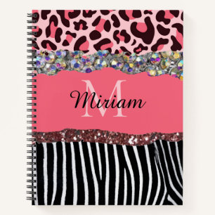 Girly Rose Gold Glitter Drips Blush Pink Notebook