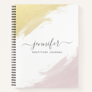 Girly Rose Gold Monogram Personalized Notebook