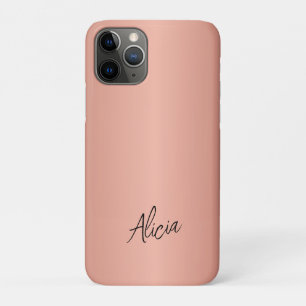 Girly rose gold name signature personalized iPhone 11 pro case