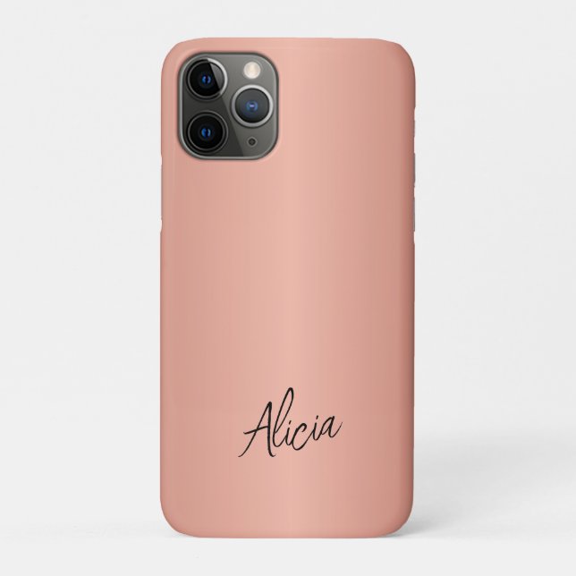 Girly rose gold name signature personalized Case-Mate iPhone case (Back)