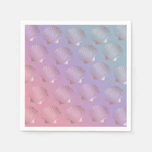 Girly rose gold seashell pattern colourful napkin