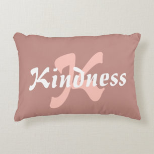 Girly Rosy-Brown Kindness Affirmation Pillow