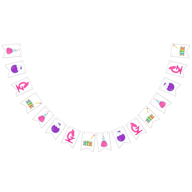 Girly Science Party Bunting Flags (All)