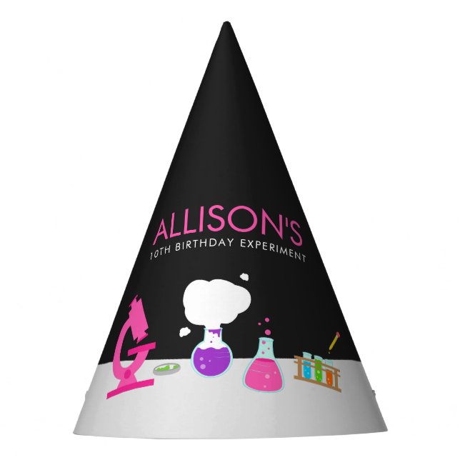 Girly Science Party Hat (Front)