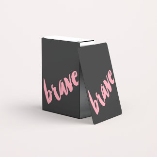 Girly Script Brave | Pink Black Playing Cards