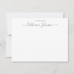 Girly Script Calligraphy A Note From Slate Grey Card