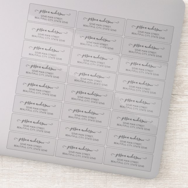 Girly Script Calligraphy Transparent Address Label (Detail)