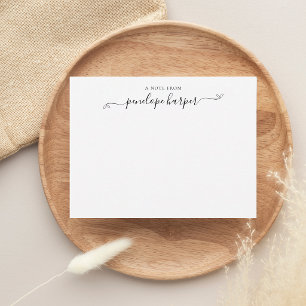 Girly Script Heart A Note From Name Note Card