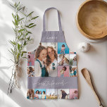 Girly script multi photo best friend modern lilac apron<br><div class="desc">Girly lilac purple multi photo best friend modern minimal simple typography script heart cute elegant birthday,  Christmas,  easter,  graduation,  end of school year or bedroom decor gift design.</div>