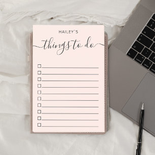 Girly Script To Do List   Blush Pink Post-it Notes