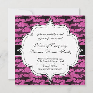 Girly Sharks Hot Pink Invitation