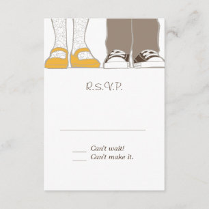 Girly Shoes & Sneakers Illustrated Wedding RSVP Card