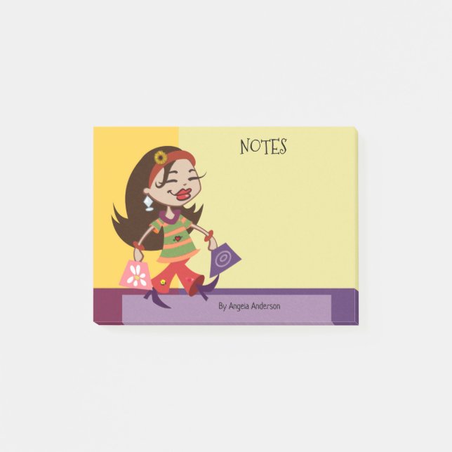 Girly Shopping Design Post It Notes (Front)