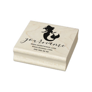 Girly Signature Mermaid Rubber Stamp