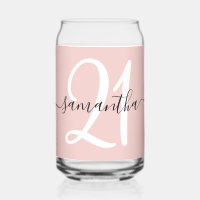 Girly Signature Personalized Number 21 Blush