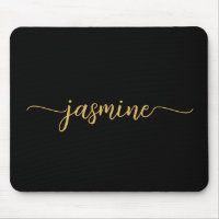Girly Simple Black Gold Personalized Monogram